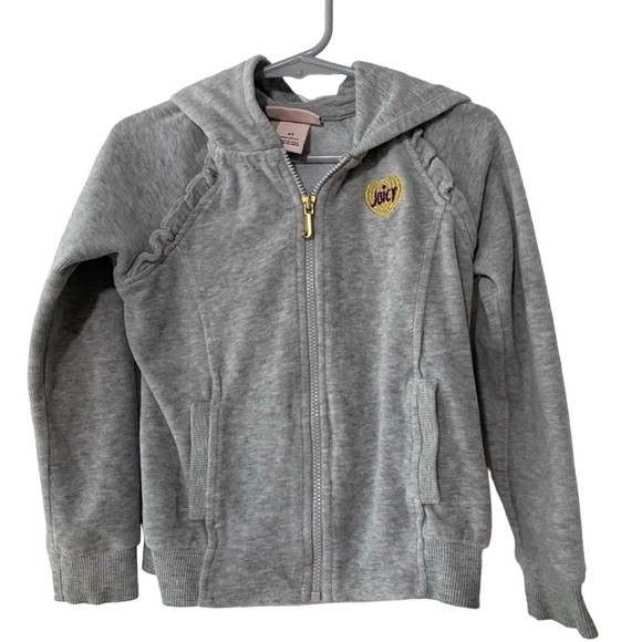 Juicy Couture Kids Gray Velour Track Suit Zip Up Jacket - Picture 1 of 8
